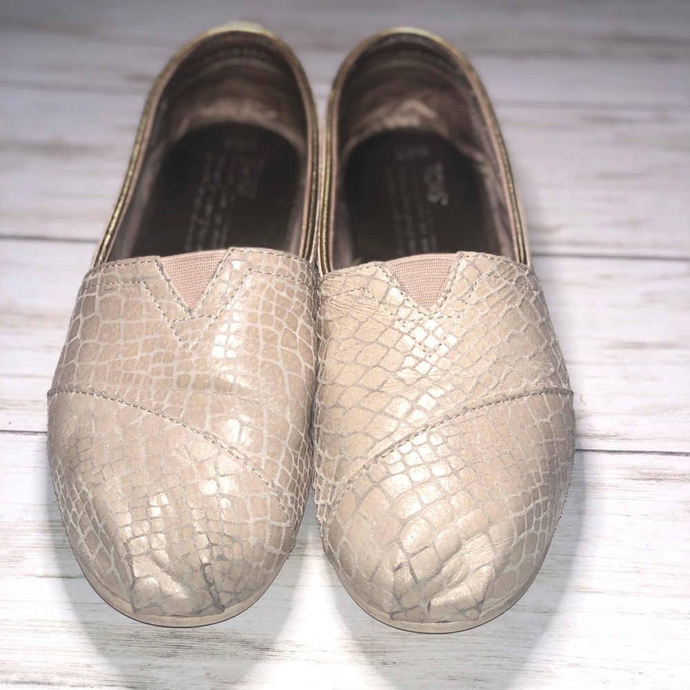 Toms Leather Snake Print Sneakers